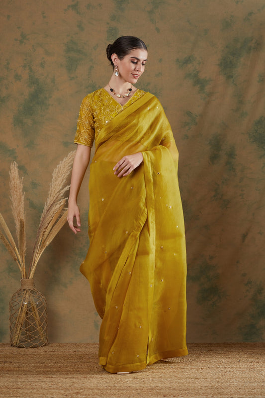 Golden Yellow saree (set of 2)