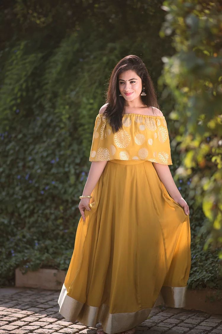 Buy Yellow N Green Off Shoulder Style Lehenga Wedding Wear Online at Best  Price | Cbazaar