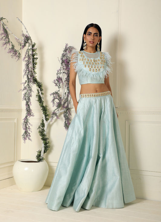 Powder Blue Lehenga Set