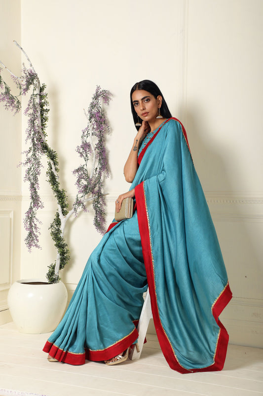 Teal Saree