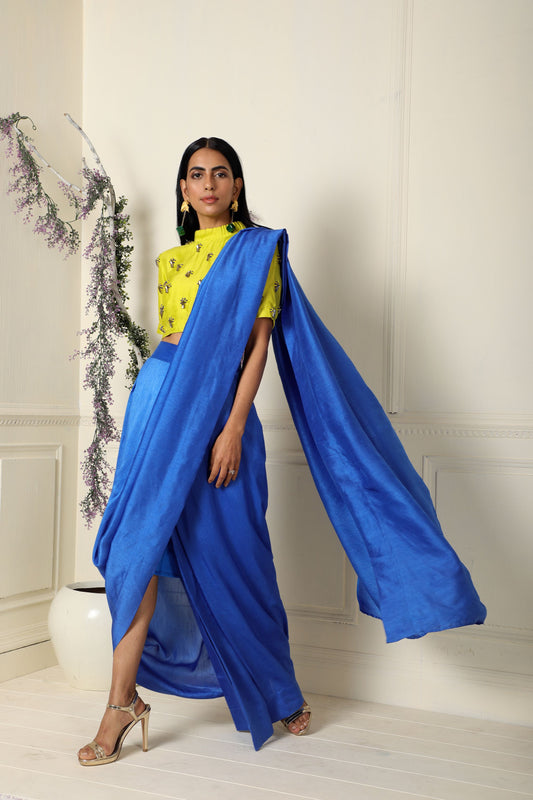 Navy Blue Draped Saree