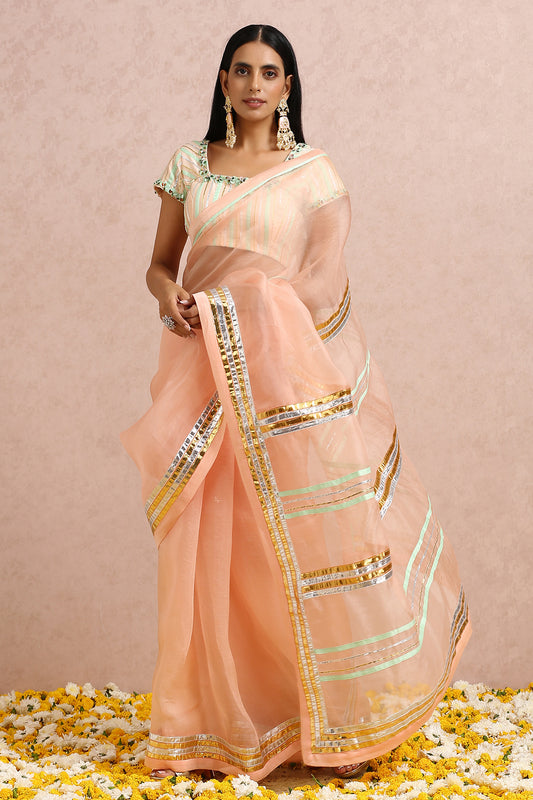 Peach Saree