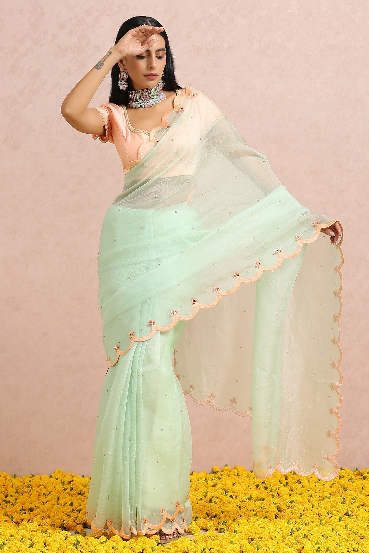 Light Green Soft Banarasi Silk Wedding Saree With Designer Blouse, बनारसी  साड़ी - Bhakti Silk Mills, Surat | ID: 2851628876397